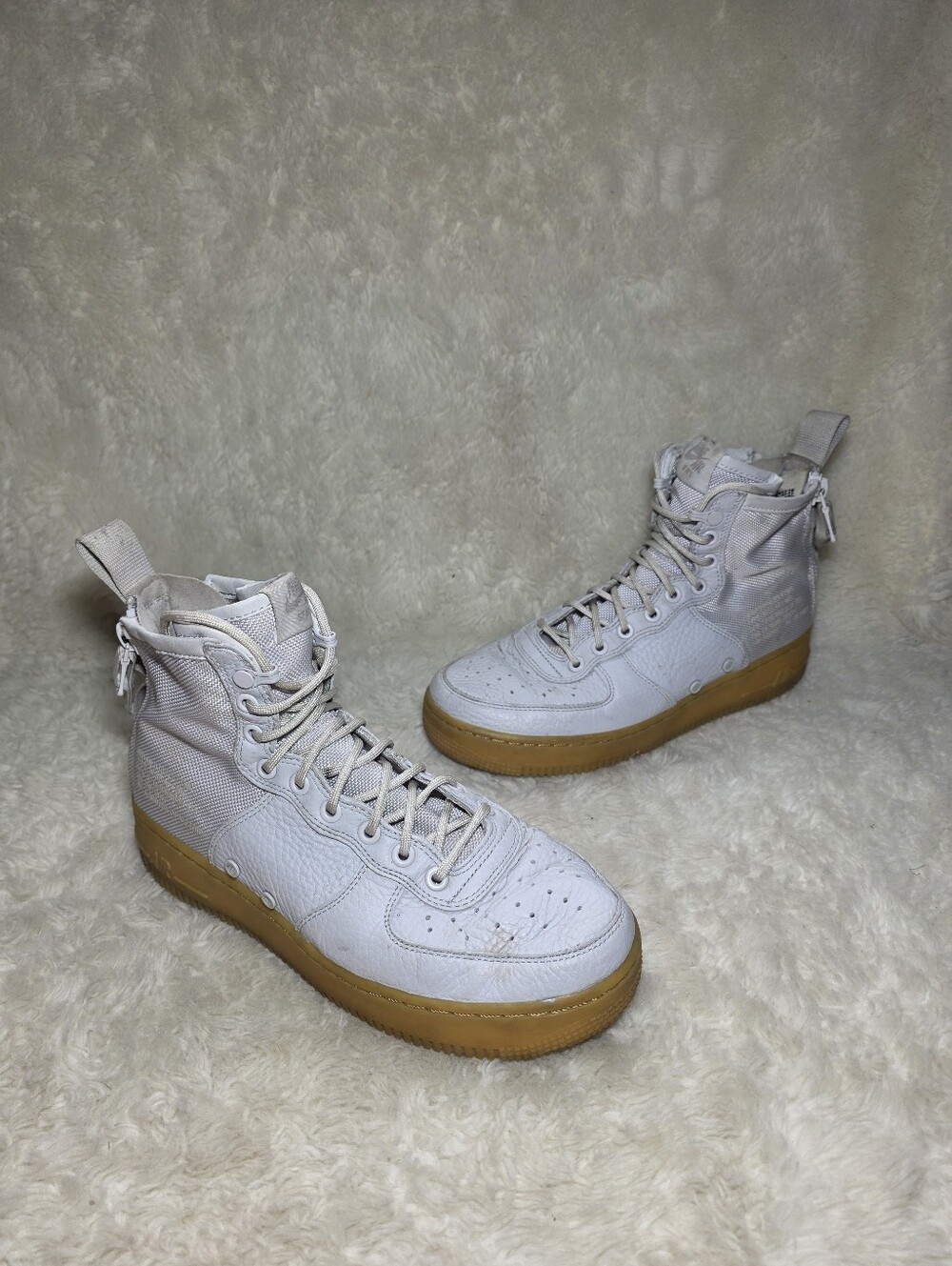 Nike SF AF1 Mid Special Field Air Force 1 Gum Sole Sneakers Ivory Off White 9